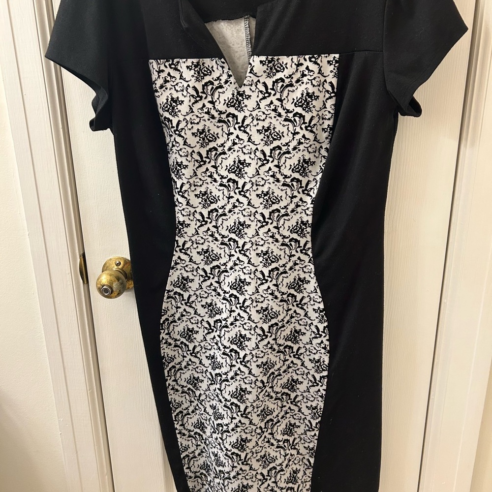 Aa Studio Black and White Midi Dress
